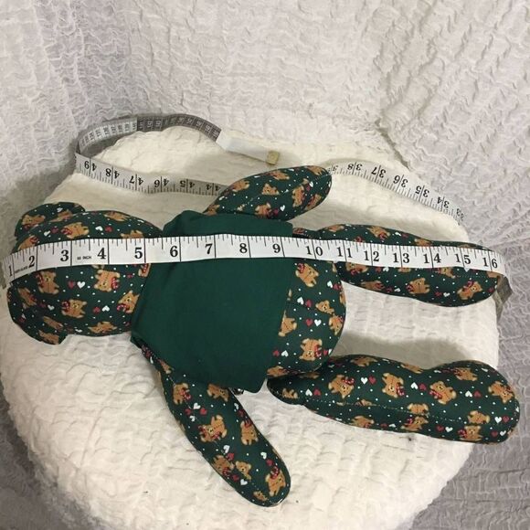 Christmas Vtg Green Teddy Bear - Picture 8 of 9